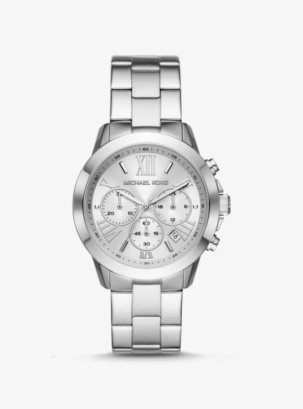 Panske Oversized Hodinky Michael Kors Oversized Silver-Tone Strieborne - Hodinky Michael Kors Obchod | UVHJW-7031